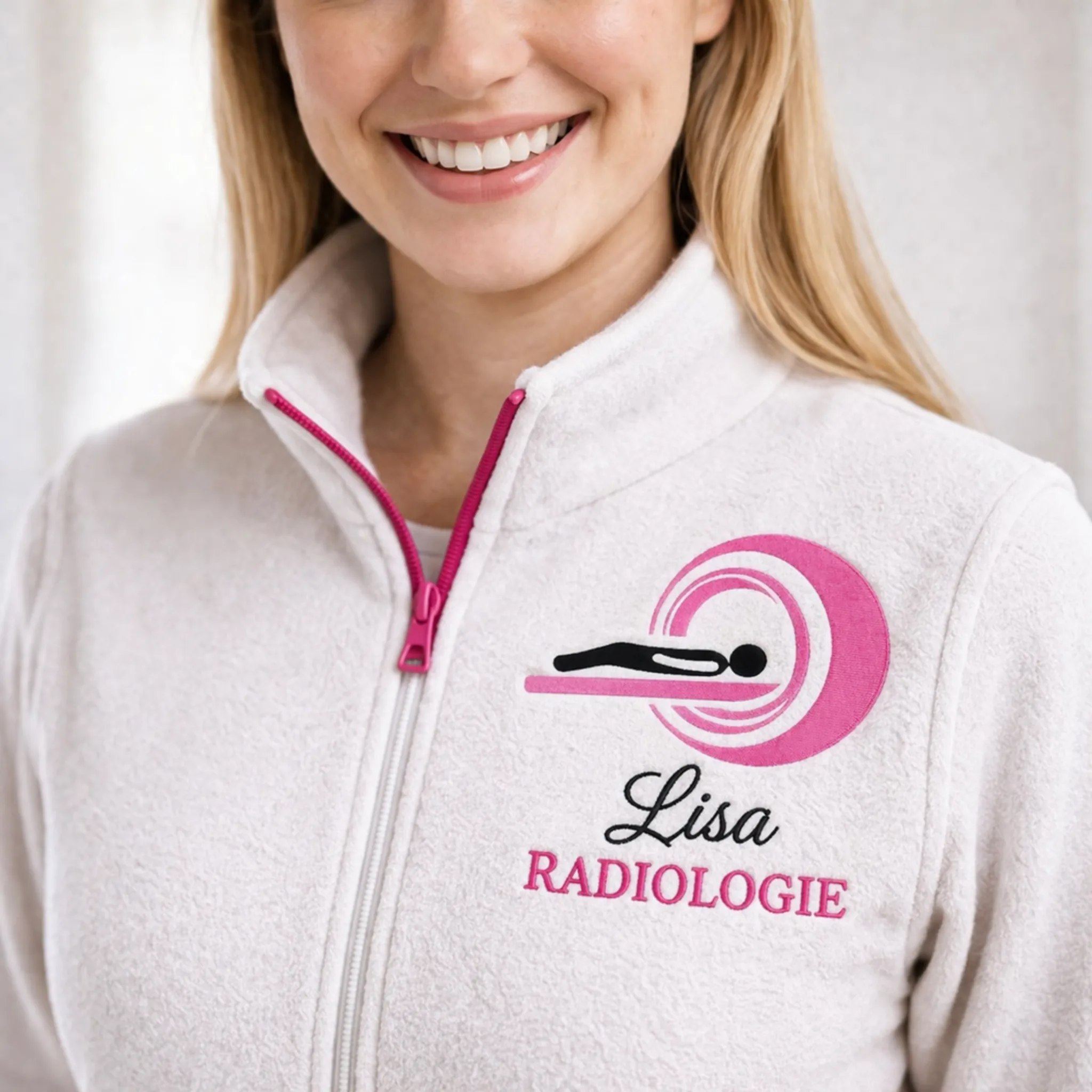 Radiologie fleecevest met naam en functie geborduurd