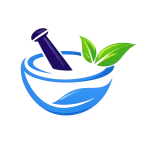 Curalini logo met vijzel en bladeren