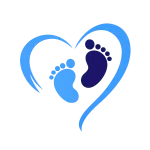 Curalini logo met hart en babyvoetjes