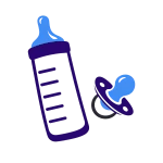 Logo Curalini met fles en speen