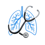 Curalini logo met longen en stethoscoop