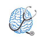 Curalini logo met hersenen en stethoscoop