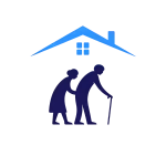 Curalini logo met ouderen en huis symbool