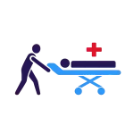 Curalini logo met patiënt op brancard