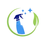 Curalini logo met schoonmaak spray en doek