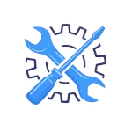 Curalini logo met tandwiel en gereedschap