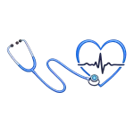 Curalini logo met stethoscoop en hart