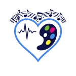 Curalini logo met hart, spelcontroller en schilderspalet