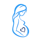 Curalini logo met zwangere vrouw en baby